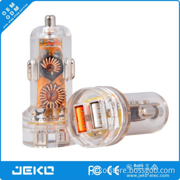 Transparent plastic QC 3.0 car charger